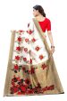 Vamika White Printed Art Silk Saree Hot on Sale