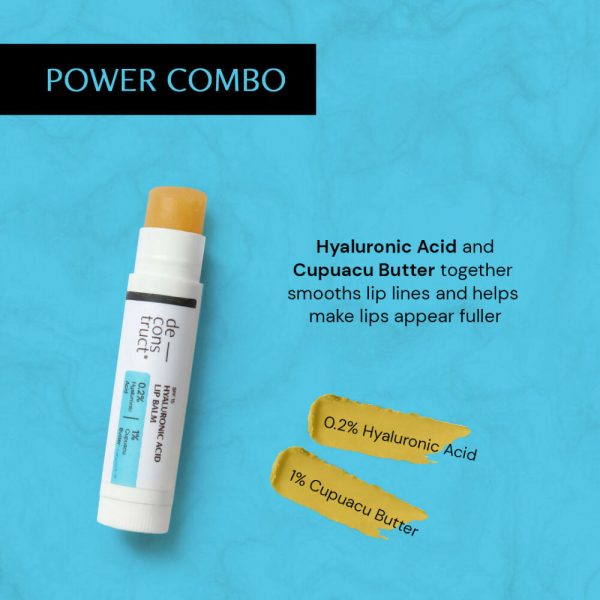 Deconstruct Hyaluronic Acid Lip Balm With 1% Cupuacu Butter - For Fuller lips, Dry Lips, Reduces Flakiness Discount