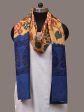 Yellow and Blue Kalamkari Hand Painted Cotton Tussar Cotton Handloom Dupatta with Floral and Embroidery Design - Global Threads For Cheap