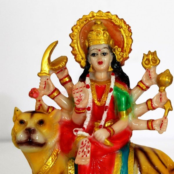 Tied Ribbons Nav Durga Devi Sherawali Mata Murti Statue For Cheap