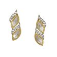 Boat Shaped Earrings with Diamond in Gold (Silver) - Ruby Raang For Sale