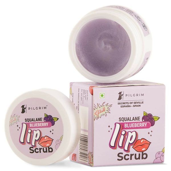 Pilgrim Spanish Lip Scrub (Blueberry) For Dark Lips, Gentle Exfoliation, Hydrated, Smooth & Soft Lips Supply