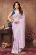 Aafreen Partywear Designer Purple Georgette Fancy Ready Wear Saree For Sale