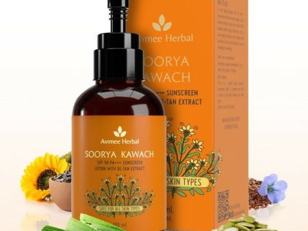 Avimee Herbal Soorya Kawach SPF 50 PA++++ De-Tan Sunscreen Lotion Online now