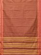 Brown and Rust Bamboo Cotton Saree with Checks Design No Blouse - Global Threads Online Sale