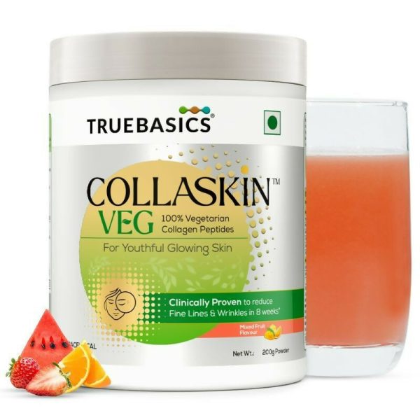 TrueBasics Collaskin Mixed Fruit Flavour 100% Vegetarian Collagen Peptides Online Hot Sale