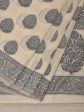 Cream and Black Cut Work Sico Cotton Saree with Body Buta and Border Design - Global Threads Cheap