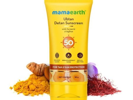 Mamaearth Ubtan Detan Sunscreen With Turmeric & Saffron For Sun Protection Supply