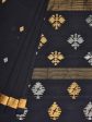 Black Uppada Cotton Handloom Saree with Assorted Buta Pallu Design - Global Threads For Sale