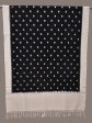 Black and White Pochampally Ikat Cotton Handloom Dupatta with Dots Design - Global Threads Hot on Sale