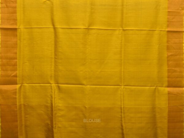 Blue and Yellow Uppada Silk Handloom Saree with One Side Border Design - Global Threads Sale