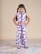 Snakes and Ladders Girls Purple Table Print Top and Pant Set from Siblings Collection Hot on Sale