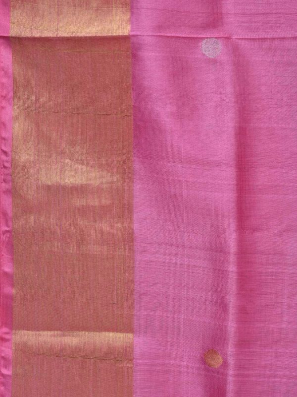 Baby Pink Uppada Silk Handloom Saree with Corner Mango Pallu Design - Global Threads For Cheap