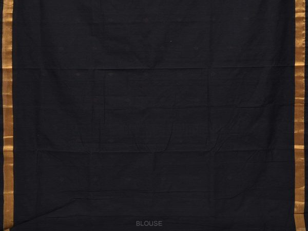 Black Uppada Cotton Handloom Saree with Assorted Buta Pallu Design - Global Threads For Sale