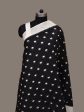 Black and White Pochampally Ikat Cotton Handloom Dupatta with Dots Design - Global Threads Hot on Sale