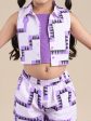 Snakes and Ladders Girls Purple Table Print Top and Pant Set from Siblings Collection Hot on Sale