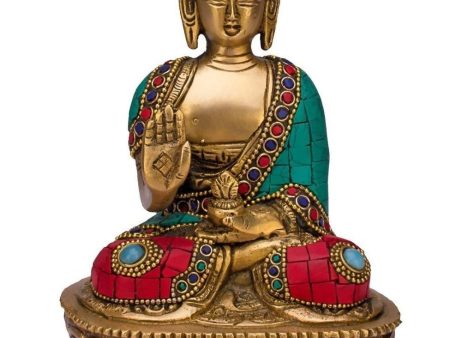 Artvarko Brass Buddha Vitarka Statue Multicolor Online Hot Sale