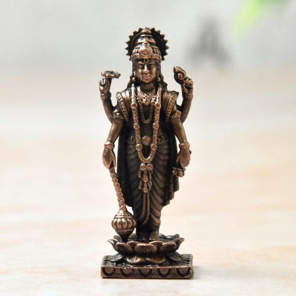 Copper Idols India - By Bhimonee Decor , Copper Vishnu Idol Online Sale