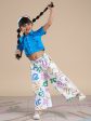 Snakes and Ladders Girls Blue Shirt and Multi Color Snake Print Pant Set from Siblings Collection For Sale