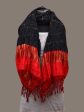 Black and Red Bandhani Kanchipuram Silk Handloom Dupatta with Leaves Design - Global Threads Online