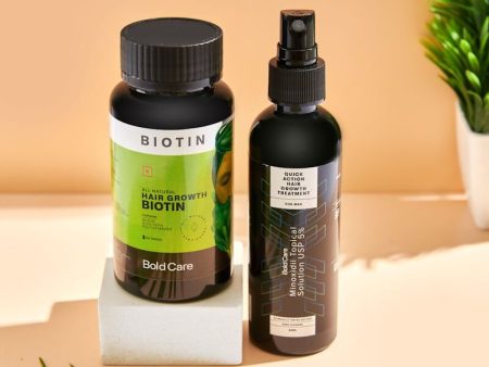 Bold Care Hair Growth 5% Solution Serum & Biotin Supplements Combo For Sale