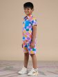 Snakes and Ladders Boys Multi Color Rotary Print Shirt and Boxer Set from Siblings Collection Online Sale