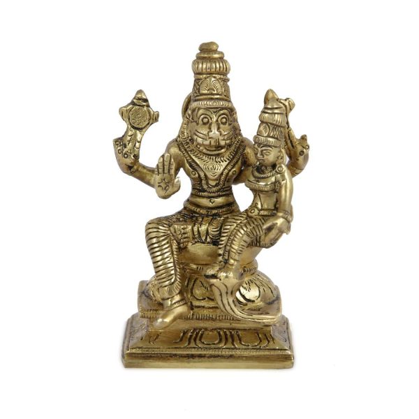 Craftvatika Lakshmi Narasimha Murti Brass Vishnu Laxmi Narayan Idol Statue Online now