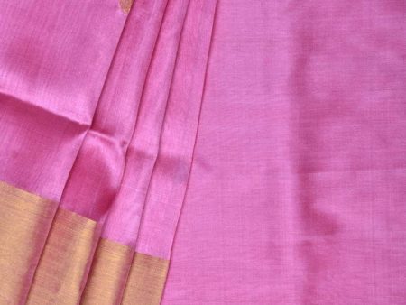 Baby Pink Uppada Silk Handloom Saree with Corner Mango Pallu Design - Global Threads For Cheap